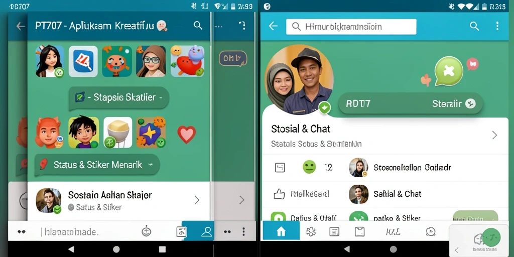 Antarmuka PT707 menampilkan berbagai pilihan stiker yang kreatif.