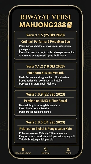 Tampilan riwayat versi mahjong288